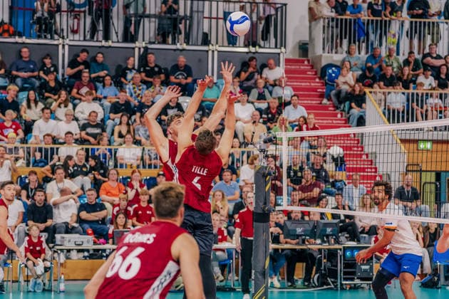 GER, Volleyball, European Championship Warm-up Match, Friendly Match, Germany vs. Netherlands, September 4, 2026; Setter Tobias Krick, 21, Germany; Photo: HMB Media, Etienne Schlick Copyright: HMBxMedia EtiennexSchlick