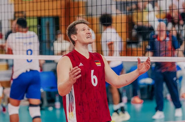 GER, Volleyball, European Championship Warm-up Match, Friendly Match, Germany vs. the Netherlands, September 4, 2026, Johannes Tille 6, Germany, Photo: HMB Media, Etienne Schlick Copyright: HMBxMedia EtiennexSchlick
