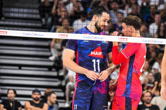 VOLLEYBALL : France vs Bresil - Match amical - 04 09 2026 Antoine Brizard (France) Benjamin Diez (France) ParisFrance  Copyright: xBaptistexAutissierx