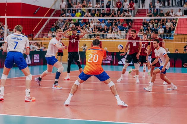 GER, Volleyball, European Championship Warm-up Match, Friendly Match, Germany vs. Netherlands, September 4, 26 points for the Netherlands. Photo: HMB Media, Etienne Schlick Copyright: HMBxMedia EtiennexSchlick