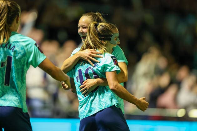 RECORD DATE NOT STATED 4th September 2026; The Copper Jax Community Stadium, London, England; Womens Super League Football, London City Lionesses versus Manchester United, ManU Danielle van de Donk of London City Lionesses celebrates her goal in the 82nd minute for 2-0 KatiexChan