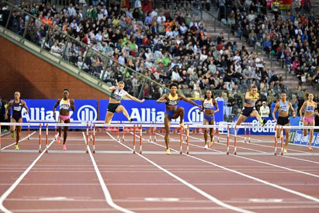 50th Memorial Van Damme Diamond League BRUSSELS, BELGIUM - SEPTEMBER 04: Belgian hurdler Paulien Couckuyt (3rd R) competes in the women s 400-meter hurdles during the 50th Memorial Van Damme athletics event at the King Baudouin Stadium in Brussels, Belgium, on September 04, 2026. Dursun Aydemir Anadolu Brussels Belgium. Editorial use only. Please get in touch for any other usage.  Copyright: x2026xAnadoluxDursunxAydemirx