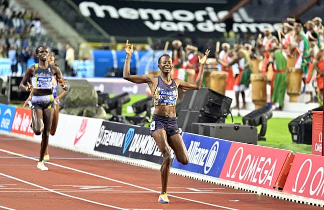 50th Memorial Van Damme Diamond League BRUSSELS, BELGIUM - SEPTEMBER 04: Kenyan athlete Faith Cherlotich celebrates after winning the women s 3000-meter during the 50th Memorial Van Damme athletics event at the King Baudouin Stadium in Brussels, Belgium, on September 04, 2026. Dursun Aydemir Anadolu Brussels Belgium. Editorial use only. Please get in touch for any other usage.  Copyright: x2026xAnadoluxDursunxAydemirx
