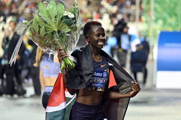50th Memorial Van Damme Diamond League BRUSSELS, BELGIUM - SEPTEMBER 04: Kenyan athlete Faith Cherlotich celebrates after winning the women s 3000-meter during the 50th Memorial Van Damme athletics event at the King Baudouin Stadium in Brussels, Belgium, on September 04, 2026. Dursun Aydemir Anadolu Brussels Belgium. Editorial use only. Please get in touch for any other usage.  Copyright: x2026xAnadoluxDursunxAydemirx