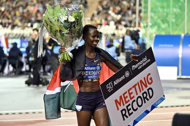 50th Memorial Van Damme Diamond League BRUSSELS, BELGIUM - SEPTEMBER 04: Kenyan athlete Faith Cherlotich celebrates after winning the women s 3000-meter during the 50th Memorial Van Damme athletics event at the King Baudouin Stadium in Brussels, Belgium, on September 04, 2026. Dursun Aydemir Anadolu Brussels Belgium. Editorial use only. Please get in touch for any other usage.  Copyright: x2026xAnadoluxDursunxAydemirx