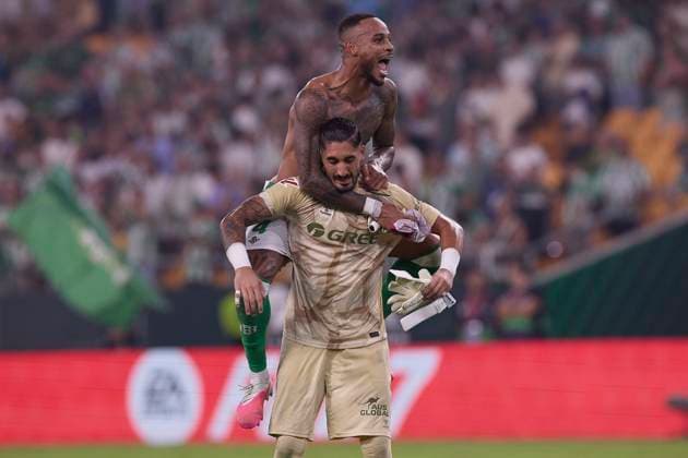 September 4, 2026, Seville, Spain: (From L to R) Natan and Alvaro Valles (Real Betis Balompie) celebrate the victory at the end of the LaLiga EA SPORTS 2026 2027 match between Real Betis Balompie and Real Madrid CF.Final score: Real Betis Balompie 1-0 Real Madrid CF Seville Spain - ZUMAs197 20260904_aaa_s197_473 Copyright: xFedericoxTitonex