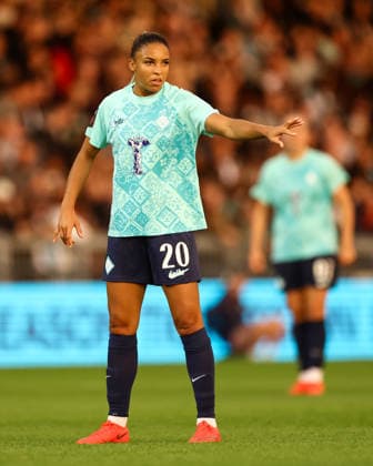 London City Lionesses gegen Manchester United, 4. September 2026, London Women’s Super League – London City Lionesses gegen Manchester United – Delphine Cascarino von den London City Lionesses, Foto: Jacques Feeney, Offside, London, Großbritannien  Copyright: xJacquesxFeeneyx xOffsidexOffside