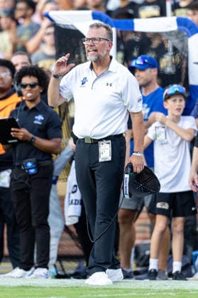 Sep 04, 2026; West Lafayette, Indiana, USA; Indiana State head coach Curt Mallory on the sidelines during NCAA, College League, USA football game action between the Indiana State Sycamores and the Purdue Boilermakers at Ross-Ade Stadium in West Lafayette, Indiana. Mandatory Credit: -Cal Media West Lafayette United States of America - ZUMAc04_ 20260904_zma_c04_020 Copyright: xJohnxMersitsx