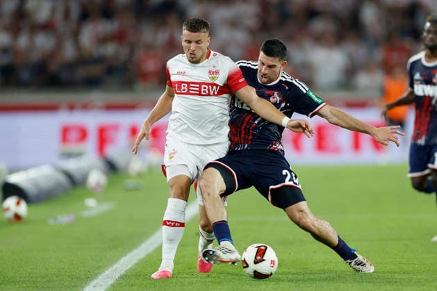 v.l.n.r.: Ermedin Demirovic (VfB Stuttgart) und Luka Lochoshvili (1. FC Köln), im Bundesliga-Spiel zwischen dem VfB Stuttgart und dem 1. FC Köln in der MHP Arena, Stuttgart, Deutschland, am 4. September 2026. in action during the Bundesliga match between VfB Stuttgart and 1. FC Köln at the MHP Arena, Stuttgart, Germany, on September 4, 2026. DFB DFL REGULATIONS PROHIBIT ANY USE OF PHOTOGRAPHS AS IMAGE SEQUENCES AND OR QUASI-VIDEO, *** From left to right: Ermedin Demirovic of VfB Stuttgart and Luka Lochoshvili of 1 FC Köln, during the Bundesliga match between VfB Stuttgart and 1 FC Köln at the MHP Arena, Stuttgart, Germany, on September 4, 2026, in action during the Bundesliga match between VfB Stuttgart and 1 FC Köln at the MHP Arena, Stuttgart, Germany, on September 4, 2026. DFB and DFL regulations prohibit any use of photographs as image sequences and or quasi-video, Copyright: HMBxMedia xHeikoxBecker