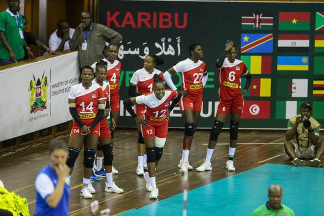 NAIROBI, KENYA - September 5: Barasa Belinda Nanjata, Sande Meldinah Nemali, Emaniman Gladys Ekaru, Apuoyo Milka Akinyi, Likhayo Mercy Iminza, Kenya during the 2026 CAVB Women s African Nations Volleyball Championship between Egypt and Kenya on September 5, 2026 in Nairobi, Kenya. Photo by Chris Omollo Copyright: xx