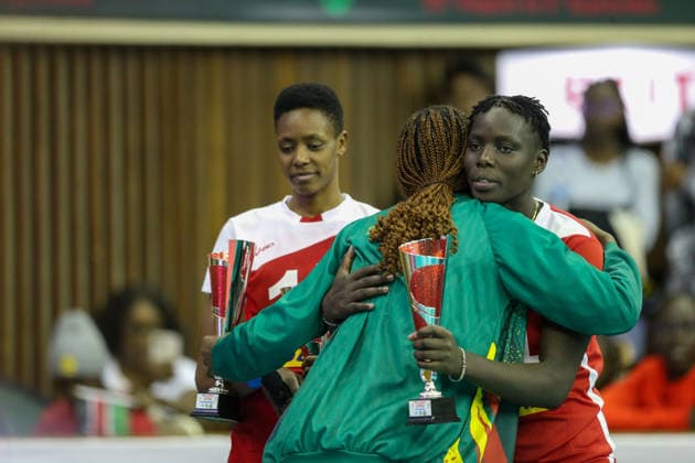 NAIROBI, KENYA - September 5: Sokoiyo Elizabeth Marian, Idachi Malyne Terry Tata, Kenya during the 2026 CAVB Women s African Nations Volleyball Championship between Egypt and Kenya on September 5, 2026 in Nairobi, Kenya. Photo by Chris Omollo Copyright: xx