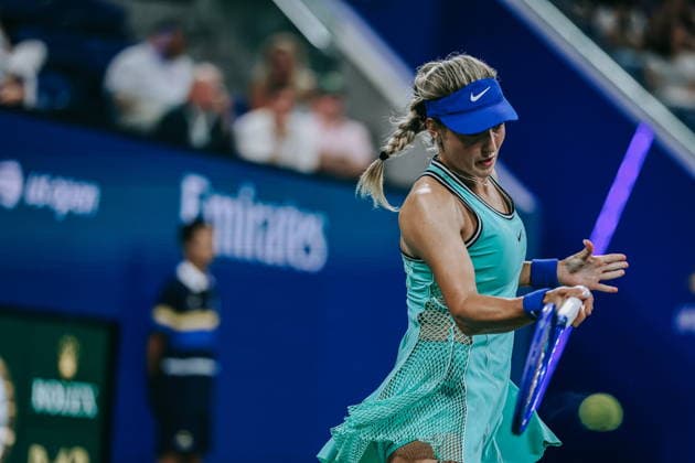 US Open tennis tournament - Day 6 Anna Kalinskaya of Russia in action against Elina Svitolina of Ukraine during the Women™s Singles third round of the US Open Tennis Championship in Flushing Meadows, New York, USA, 04 September 2026. FLUSHING MEADOWS NEW YORK United States  Copyright: xOLGAxFEDOROVAx