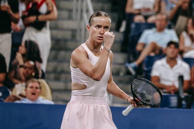 US Open tennis tournament - Day 6 Elina Svitolina of Ukraine reacts in a match against Anna Kalinskaya of Russia during the Women™s Singles third round of the US Open Tennis Championship in Flushing Meadows, New York, USA, 04 September 2026. FLUSHING MEADOWS NEW YORK United States  Copyright: xOLGAxFEDOROVAx