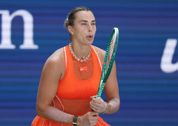 September 5, 2026, New York City, New York, USA: ARYNA SABALENKA during the match against K. Rakhimova of Uzbekistan in the third round of Grand Slam tournament US Open. New York, USA. Sabalenka won 6:3, 6:4. Tennis: US Open - Aryna Sabalenka 6:3, 6:4  - ZUMAc278 20260905_zsp_c278_010 Copyright: xMarcinxCholewinskix