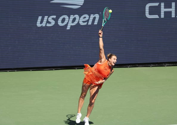 September 5, 2026, New York City, New York, USA: ARYNA SABALENKA during the match against K. Rakhimova of Uzbekistan in the third round of Grand Slam tournament US Open. New York, USA. Sabalenka won 6:3, 6:4. Tennis: US Open - Aryna Sabalenka 6:3, 6:4  - ZUMAc278 20260905_zsp_c278_019 Copyright: xMarcinxCholewinskix