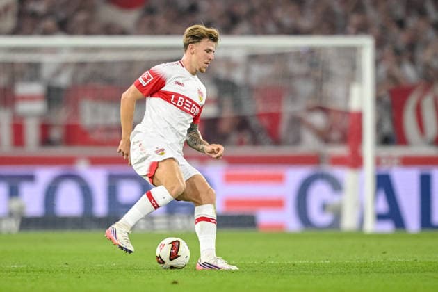 Finn Jeltsch (VfB Stuttgart) in Aktion, am Ball, Einzelaktion waehrend des spiels der 1. Bundesliga zwischen VfB Stuttgart und 1. FC Koeln, MHPArena am 04. September 2026 in Stuttgart, Deutschland. (Foto von Harry Langer DeFodi Images) +++ Finn Jeltsch (VfB Stuttgart) controls the Ball during the Bundesliga match between VfB Stuttgart and 1. FC Koeln at MHPArena on September 4, 2026 in Stuttgart, Germany. (Photo by Harry Langer DeFodi Images) DFB DFL REGULATIONS PROHIBIT ANY USE OF PHOTOGRAPHS AS IMAGE SEQUENCES AND OR QUASI-VIDEO. (Photo by Harry Langer DeFodi Images) DFB DFL REGULATIONS PROHIBIT ANY USE OF PHOTOGRAPHS AS IMAGE SEQUENCES AND OR QUASI-VIDEO. - *** Finn Jeltsch of VfB Stuttgart in action, on the ball, making a solo play during the Bundesliga match between VfB Stuttgart and 1. FC Köln, MHPArena on September 4, 2026, in Stuttgart, Germany. Photo by Harry Langer, DeFodi Images. Finn Jeltsch of VfB Stuttgart controls the ball during the Bundesliga match between VfB Stuttgart and 1. FC Köln at MHPArena on September 4, 2026, in Stuttgart, Germany Photo by Harry Langer DeFodi Images DFB and DFL regulations prohibit any use of photographs as image sequences and or quasi-video Photo by Harry Langer DeFodi Images DFB and DFL regulations prohibit any use of photographs as imSEQUENCES AND OR QUASI-VIDEO