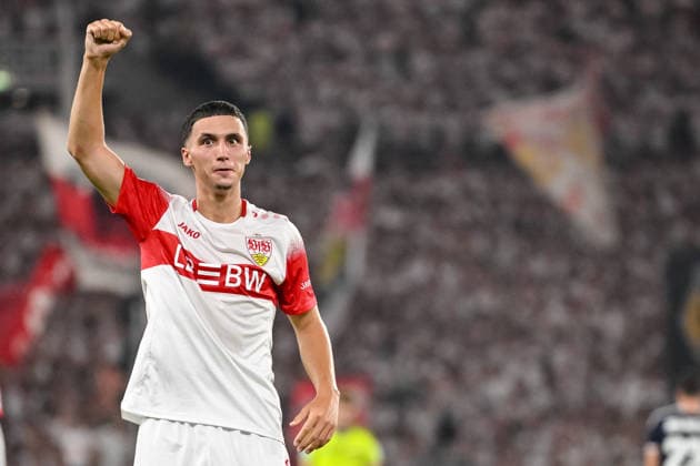 Bilal El Khannouss (VfB Stuttgart) Torjubel, jubelt nach seinem treffer zum 1:0 waehrend des spiels der 1. Bundesliga zwischen VfB Stuttgart und 1. FC Koeln, MHPArena am 04. September 2026 in Stuttgart, Deutschland. (Foto von Harry Langer DeFodi Images) +++ Bilal El Khannouss (VfB Stuttgart) celebrates after scoring his team s first goal during the Bundesliga match between VfB Stuttgart and 1. FC Koeln at MHPArena on September 4, 2026 in Stuttgart, Germany. (Photo by Harry Langer DeFodi Images) DFB DFL REGULATIONS PROHIBIT ANY USE OF PHOTOGRAPHS AS IMAGE SEQUENCES AND OR QUASI-VIDEO. (Photo by Harry Langer DeFodi Images) DFB DFL REGULATIONS PROHIBIT ANY USE OF PHOTOGRAPHS AS IMAGE SEQUENCES AND OR QUASI-VIDEO. - *** Bilal El Khannouss of VfB Stuttgart celebrates after scoring his team s first goal, making the score 1–0, during the Bundesliga match between VfB Stuttgart and 1. FC Köln, at the MHP Arena on September 4, 2026, in Stuttgart, Germany. Photo by Harry Langer, DeFodi Images. Bilal El Khannouss of VfB Stuttgart celebrates after scoring his team’s first goal during the Bundesliga match between VfB Stuttgart and 1. FC Köln at the MHP Arena on September 4, 2026 in Stuttgart, Germany. Photo by Harry Langer, DeFodi Images. DFB and DFL regulations prohibit any use of photographs as image sequences and or quasi-video. Photo by Harry Langer, DeFodi Images. DFB and DFL regulations prohibit any use of photographs as imSEQUENCES AND OR QUASI-VIDEO