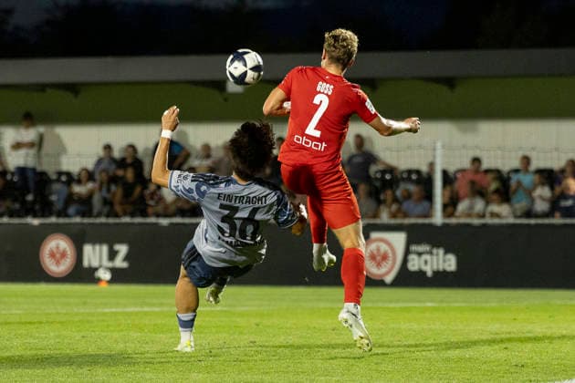Regionalliga Southwest: Eintracht Frankfurt II vs. FC Astoria Walldorf, September 4, 2026: Keito Kumashiro (Eintracht Frankfurt II, No. 36) and Maik Goß (FC Astoria Walldorf, No. 2) battle for the ball; Eintracht Frankfurt II vs. FC Astoria Walldorf; Dreieich; Maxworx Sportpark; September 4, 2026 Copyright: xBEAUTIFULxSPORTS Gawlikx