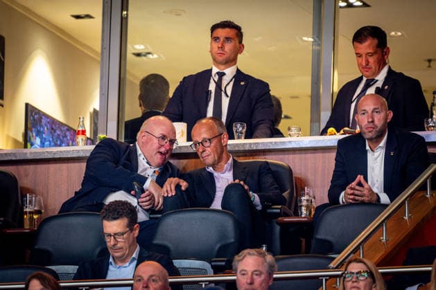 Basketball Berlin, September 4, 2026 — FIBA Women’s Basketball World Cup Germany 2026, Preliminary Round, Group: Spain (ESP) vs. Germany (GER); Federal Chancellor Friedrich Merz in attendance; Ingo Weiss, left