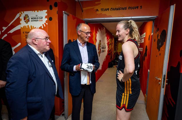 Basketball, FIBA Women’s World Cup, Spain v Germany, Friedrich Merz meets the German team