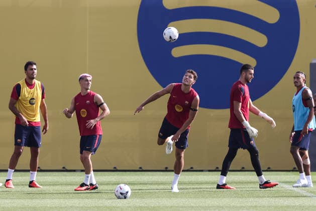 September 5, 2026, Sant Joan Despi, Barcelona, Spain: Andreas Christensen, Gavi and Rodri during the training day of FC Barcelona, Barca ahead the Spanish League, Laliga EA Sports, football match against Valencia CF at Ciudad Esportiva Joan Gamper on September 05, 2026 in Sant Joan Despi, Barcelona, Spain. Sant Joan Despi Spain - ZUMAa181 20260905_zaa_a181_007 Copyright: xJavierxBorregox
