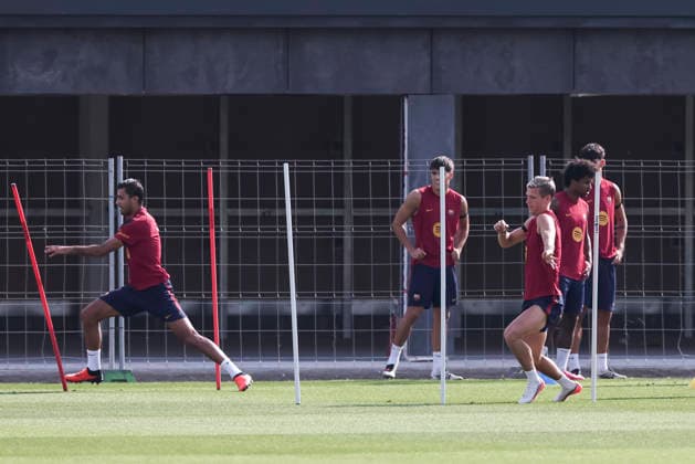 September 5, 2026, Sant Joan Despi, Barcelona, Spain: Rodri and Dani Olmo during the training day of FC Barcelona, Barca ahead the Spanish League, Laliga EA Sports, football match against Valencia CF at Ciudad Esportiva Joan Gamper on September 05, 2026 in Sant Joan Despi, Barcelona, Spain. Sant Joan Despi Spain - ZUMAa181 20260905_zaa_a181_016 Copyright: xJavierxBorregox