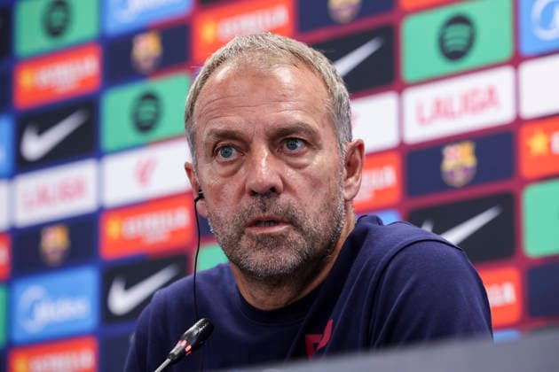September 5, 2026, Sant Joan Despi, Barcelona, Spain: Hansi Flick, head coach of FC Barcelona, Barca attends his press conference, PK, Pressekonferenz during the training day of FC Barcelona ahead the Spanish League, LaLiga EA Sports, football match against Valencia CF at Ciudad Esportiva Joan Gamper on September 05, 2026 in Sant Joan Despi, Barcelona, Spain. Sant Joan Despi Spain - ZUMAa181 20260905_zaa_a181_036 Copyright: xJavierxBorregox