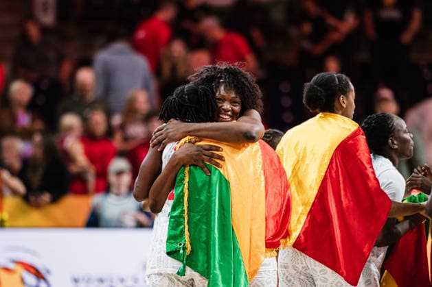 2026 FIBA Women’s Basketball World Cup: Mali vs. Spain, September 5, 2026—Mali Celebrates Victory Over Spain in Basketball, FIBA Women’s Basketball World Cup 2026, Group Stage, Group A, Matchday 2: Mali vs. Spain on September 5, 2026, at the Max Schmeling Halle, Berlin Copyright: xBEAUTIFULxSPORTS Tonhäuserx