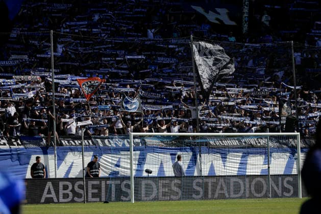 September 5, 2026, xhettx, Soccer 3rd Division, SV Waldhof Mannheim vs. SC Verl – Waldhof fans during the national anthem