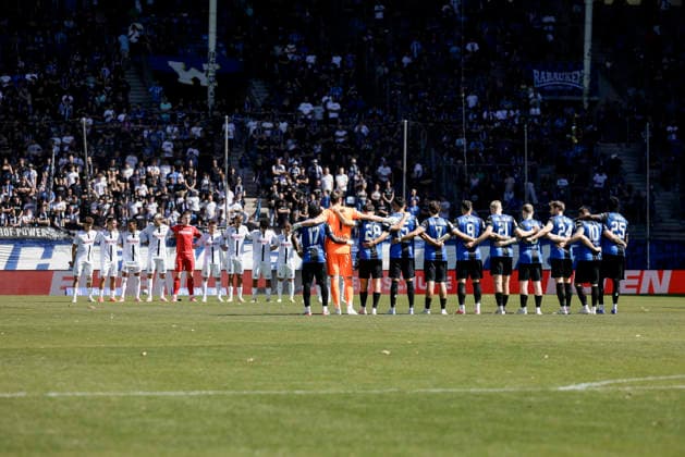September 5, 2026, xhettx, Soccer 3rd Division, SV Waldhof Mannheim vs. SC Verl – A moment of silence for a deceased member