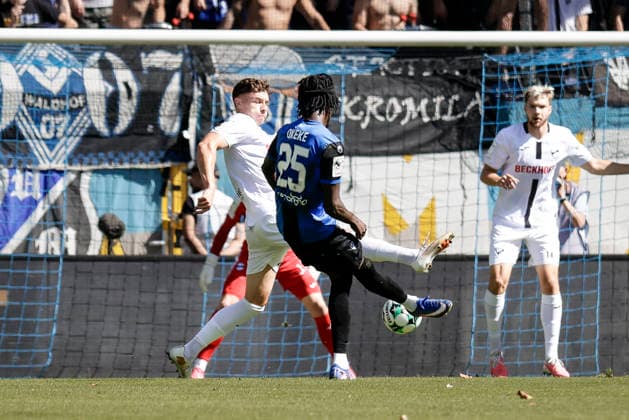 September 5, 2026, xhettx, Soccer 3rd Division, SV Waldhof Mannheim vs. SC Verl, Jidechi Okeke of SV Waldhof Mannheim attempted a shot in the 25th minute