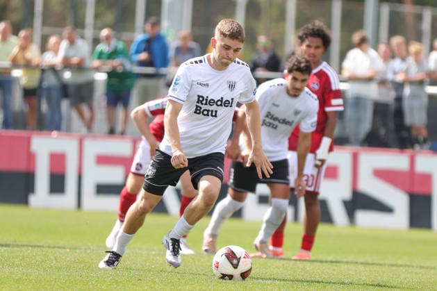 September 5, 2026, Soccer, Men s, 2026–2027 Season, Bavarian Regional League, Matchday 7: 1. FC Nürnberg II vs. FC Schweinfurt 05; Philipp Hack of FC Schweinfurt 05 scored on a penalty kick in the 7th minute to tie the game at 1–1 at Max Morlock Stadium in the Sportpark V, Bavaria, Germany