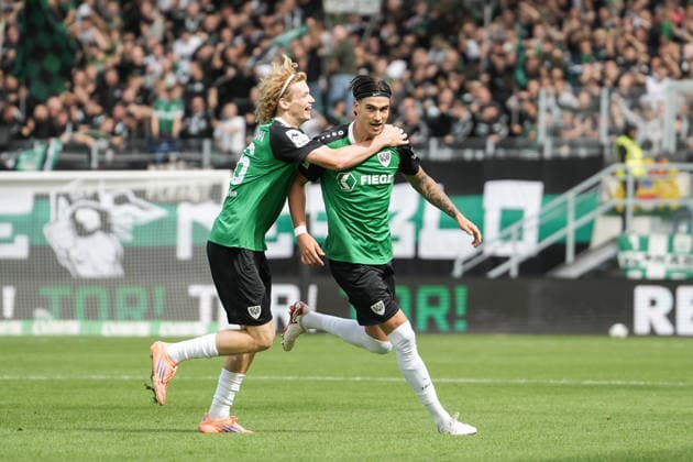 Germany 3rd League 2026–2027, Matchday 4: SC Preußen Münster vs. TSV Havelse, Saturday, September 5, 2026, LVM Preußenstadion, Münster, North Rhine-Westphalia, Germany; Goal celebration, joy, emotions; 1–0 goal by Antonio Tikvic (SC Preußen Münster); 4 celebrations Copyright: xMerlexKölkingx