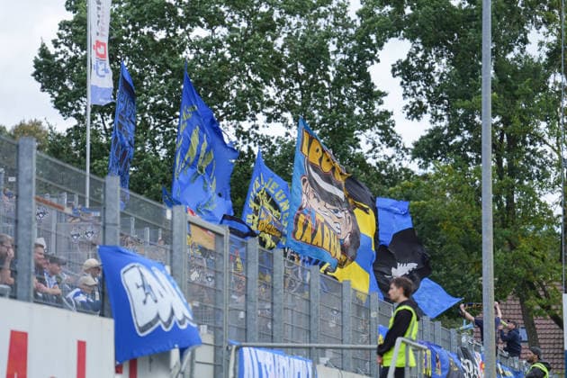 German Soccer, 3rd Division, Matchday 4, Hänsch Arena, SV Meppen vs. 1 FC Saarbrücken Flags Copyright: xMichelxWittex