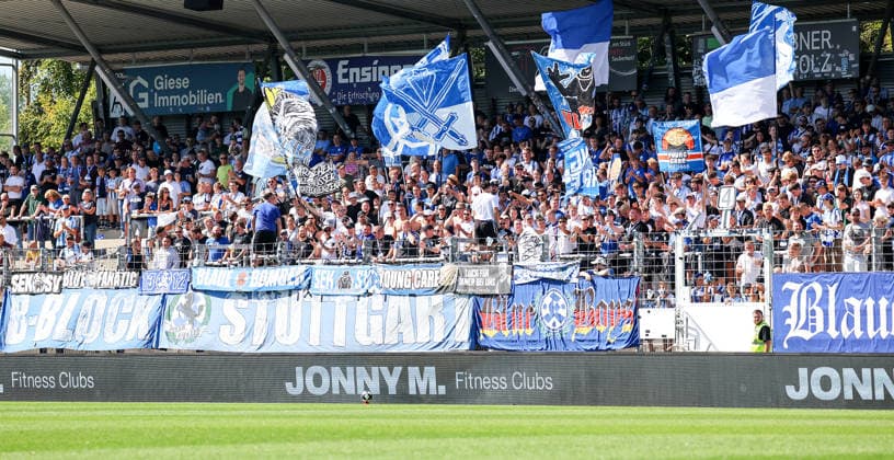 September 5, 2026, Germany, Stuttgart, Soccer, Regionalliga Südwest, SV Stuttgarter Kickers vs. 1. FSV Mainz 05 II, Section B, Kickers Fans