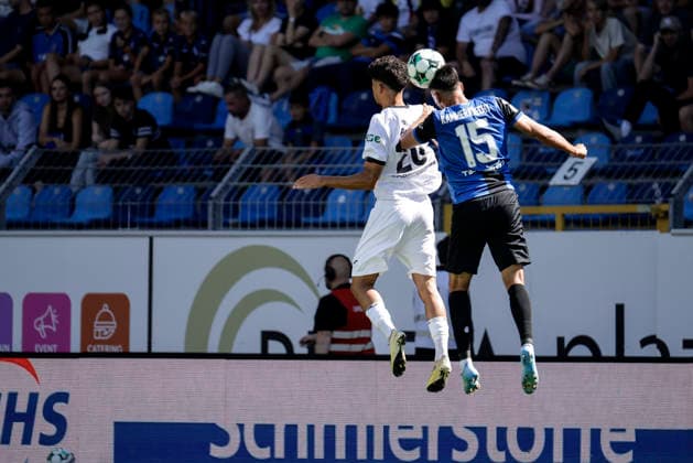 September 5, 2026, xhettx, Soccer 3rd Division, SV Waldhof Mannheim vs. SC Verl – Claudio Kammerknecht (SV Waldhof Mannheim) wins the header duel