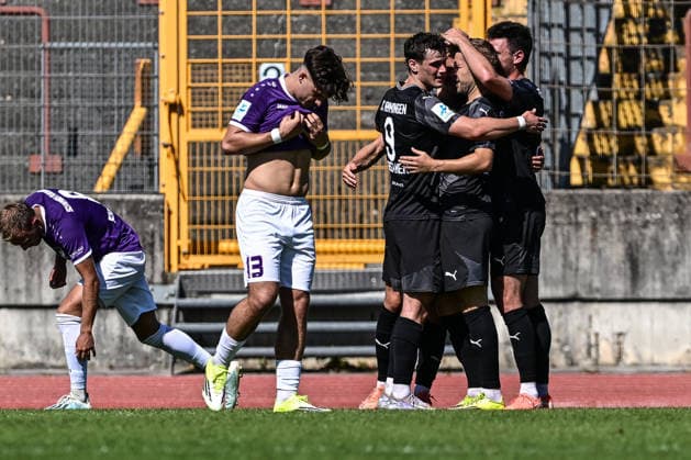 Bavarian Regional League: TSV Schwaben Augsburg vs. FC Augsburg, Augsburg, September 5, 2026. Jubilation in Memmingen after Lukas Rietzler s 0–1 goal for FC Memmingen, 29, Augsburg, September 5, 2026 Matchday 7 of the Bavarian Regional League, TSV Schwaben Augsburg vs. FC Memmingen, Augsburg, Rosenaustadion Copyright: xBEAUTIFULxSPORTS Märklx