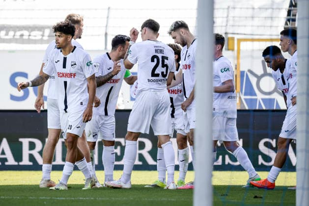 September 5, 2026, xhettx, Soccer 3rd Division, SV Waldhof Mannheim vs. SC Verl—celebration of the 0-1 goal by Jidechi Okeke, SV Waldhof Mannheim, 25