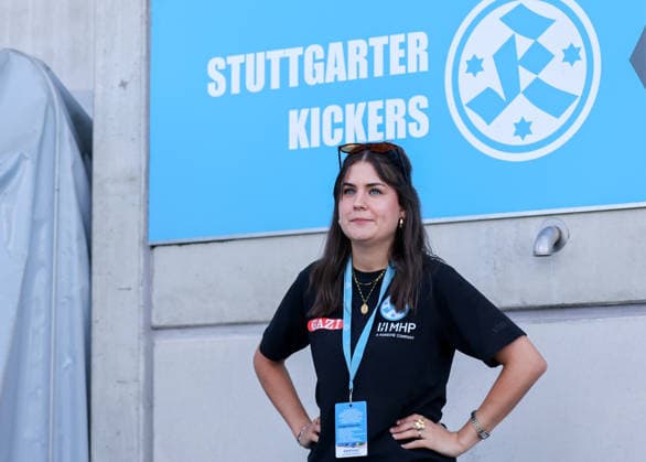 September 5, 2026, Germany, Stuttgart, Soccer, Regionalliga Südwest, SV Stuttgarter Kickers vs. 1. FSV Mainz 05 II, Jule Giesemann, Kickers Media and Communications