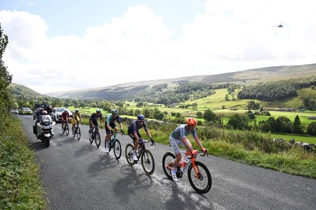 2026 Lloyds Tour of Britain Men Picture by Zac Williams SWpix.com - 05 09 2026 - Cycling - UCI ProSeries - 2026 Lloyds Tour of Britain Men - Stage 4: Helmsley to Leyburn (165.8km) - Cees Bol (Decathlon CMA CGM Team), Xandro Meurisse (Pinarello-Q36.5 Pro Cycling Team), Ian Lopez De San Roman (Modern Adventure Cycling Team), Ben Swift (Netcompany INEOS), Brem Deman (Team Flanders - Baloise), Boas Lysgaard (BHS-PL Beton Bornholm), the breakaway Cycling Copyright: x xSWpix.comx(t axPhotographyxHubxLtd)xZacxWilliams SWpix.comx SWP-3030-22432