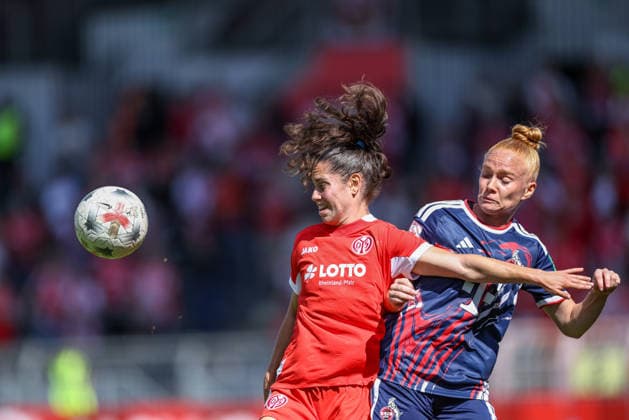 GER, Mainz, FSV Mainz 05 vs 1. FC Köln, Google Pixel Frauen Bundesliga, Fussball, DFB, Spielzeit 2026 2027, Bruchwegstadion, 3. Spieltag im Bild v.l.: Vital Kats (Mainz 05 Frauen 30), Laura Vogt (FC Köln Frauen 8) DFB DFL REGULATIONS PROHIBIT ANY USE OF PHOTOGRAPHS AS IMAGE SEQUENCES AND OR QUASI-VIDEO, 05.09.2026 *** GER, Mainz, FSV Mainz 05 vs. 1. FC Köln, Google Pixel Women s Bundesliga, Soccer, DFB, 2026–2027 Season, Bruchwegstadion, Matchday 3 in pictures (from left): Vital Kats, Mainz 05 Women, 30, Laura Vogt, FC Köln Women 8. DFB and DFL regulations prohibit any use of photographs as image sequences and or quasi-video. September 5, 2026 Copyright: HMBxMedia HendrikxHamelau