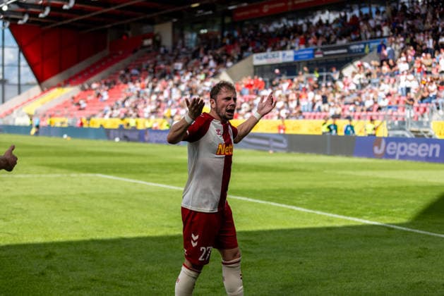 September 5, 2026, Soccer, GER, Season, 3rd Division, 2026–2027 Season, Matchday 4, SSV Jahn Regensburg vs. MSV Duisburg: Celebrations after Lucas Hermes’s 1–0 goal for SSV Jahn Regensburg. DFL regulations prohibit any use of photographs as image sequences and or quasi-video.