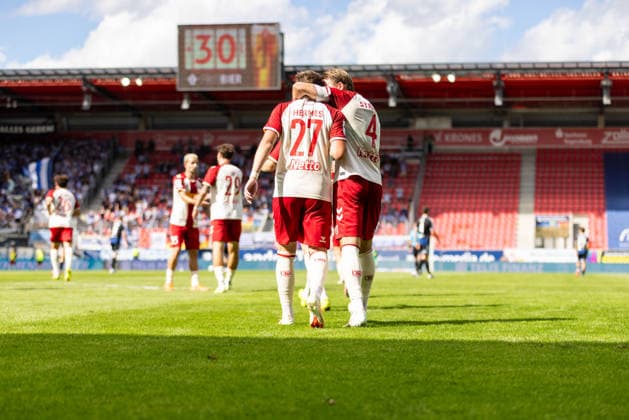 September 5, 2026, Soccer, GER, Season, 3rd Division, 2026–2027 Season, Matchday 4, SSV Jahn Regensburg vs. MSV Duisburg: Celebrations after Lucas Hermes’s 1–0 goal for SSV Jahn Regensburg. DFL regulations prohibit any use of photographs as image sequences and or quasi-video.