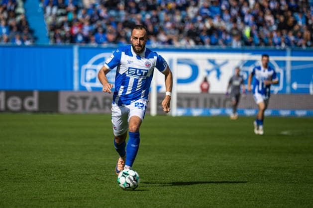 Rostock, Germany, September 5, 2026, 3. Liga 2026–2027, Matchday 4: FC Hansa Rostock vs. SV Wehen Wiesbaden. Pictured: David Kopacz, Hansa Rostock. DFB and DFL regulations prohibit any use of photographs as image sequences and or quasi-video. Copyright: xFotostandx xVoelkerx