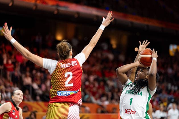 Grace Efosa Aguebor, Nigeria, No. 01 shooting, Virag Takacs Kiss, Hungary, No. 02, GER, Nigeria vs. Hungary, Basketball, 2026 FIBA Women’s World Cup, Group Stage, Matchday 2, September 5, 2026, GER, Nigeria vs. Hungary, Basketball, 2026 FIBA Women’s World Cup, Group Stage, Matchday 2, September 5, 2026, Berlin Copyright: xEibner-Pressefoto MaxxVincenx EP_MVN