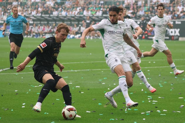 05.09.2026, Fussball, Herren, 1. Bundesliga, Saison 2026 2027, Borussia Mönchengladbach - SV 07 Elversberg, Cole Campbell (SV 07 Elversberg), Kevin Diks (Borussia Mönchengladbach) Mönchengladbach Ista-Borussia-Park Nordrhein-Westfalen Deutschland (DEU) *** September 5, 2026, Soccer, Men s, 1. Bundesliga, 2026–2027 season, Borussia Mönchengladbach vs. SV 07 Elversberg, Cole Campbell (SV 07 Elversberg), Kevin Diks (Borussia Mönchengladbach), Mönchengladbach, Ista, Borussia Park, North Rhine-Westphalia, Germany, DEU Copyright: xSebastianxBachx