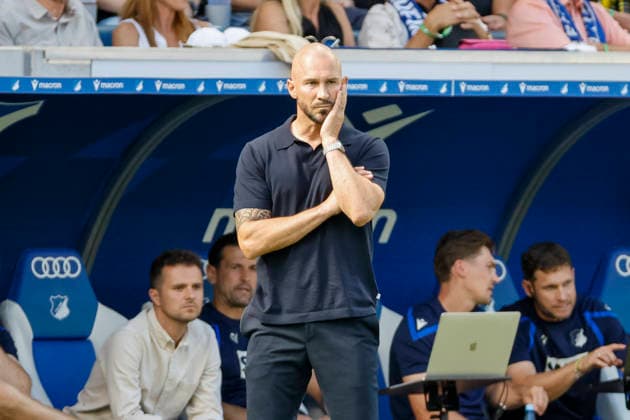 Christian Ilzer (TSG Hoffenheim, Trainer), Mimik, Gesichtsausdruck, Emotion , Deutschland, Fussball, 1. Bundesliga, 2.Spieltag, 2026 2027, TSG Hoffenheim vs. Borussia Dortmund, 05.09.2026, Sinsheim SNP Arena Deutschland *** Christian Ilzer, TSG Hoffenheim, Coach, facial expressions, emotion, Germany, soccer, Bundesliga 1, Matchday 2, 2026–2027, TSG Hoffenheim vs. Borussia Dortmund, September 5, 2026, Sinsheim SNP Arena, Germany Copyright: xGrantxHubbsx