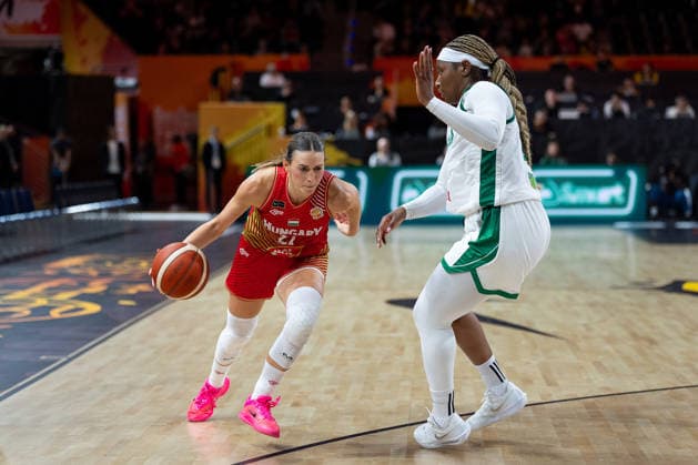 Reka Lelik of Hungary, 21, dribbling against Amy Okonkwo of Nigeria, 00, GER, Nigeria vs. Hungary, Basketball, 2026 FIBA Women’s World Cup, Group Stage, Matchday 2, September 5, 2026, GER, Nigeria vs. Hungary, Basketball, 2026 FIBA Women’s World Cup, Group Stage, Matchday 2, September 5, 2026, Berlin Copyright: xEibner-Pressefoto MaxxVincenx EP_MVN