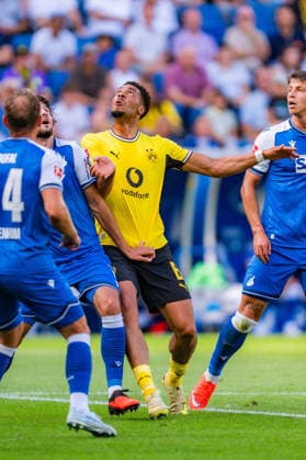 1. Bundesliga, 2. Spieltag, TSG 1899 Hoffenheim vs. Borussia Dortmund am 05.09.2026 Felix Nmecha WICHTIGER HINWEIS: Gemäß den Vorgaben der DFL und des DFB ist es untersagt, in dem Stadion und oder vom Spiel angefertigte Fotoaufnahmen in Form von Sequenzbildern und oder videoähnlichen Fotostrecken zu verwerten bzw. verwerten zu lassen. *** Bundesliga 1, Matchday 2, TSG 1899 Hoffenheim vs. Borussia Dortmund on September 5, 2026 Felix Nmecha IMPORTANT NOTICE In accordance with the guidelines of the DFL and the DFB, it is prohibited to use or allow the use of photographs taken in the stadium and or during the game in the form of sequential images and or video-like photo series. Copyright: xBahhoxKarax