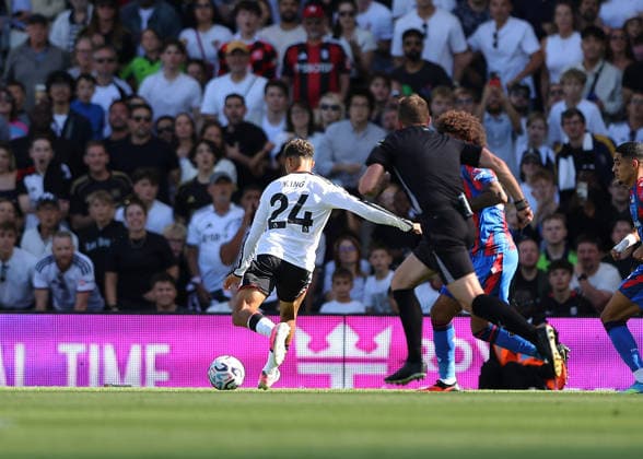 5th September 2026; Craven Cottage, Fulham, London, England; Premier League Football, Fulham versus Crystal Palace; Joshua King of Fulham scoring his sides 1st goal in the 11th minute to make it 1-0 JohnxPatrickxFletcher